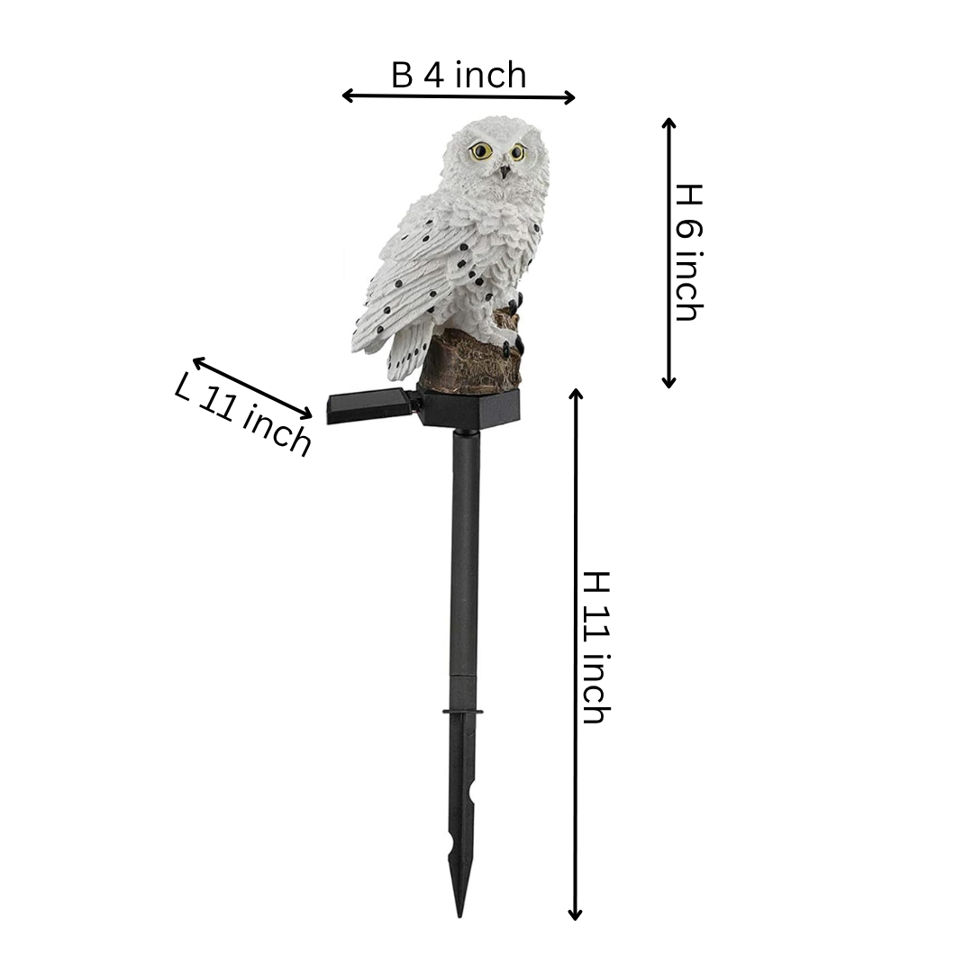 White Owl Solar Garden Lights - Snowy Owl Stake Lights (Set of 2)