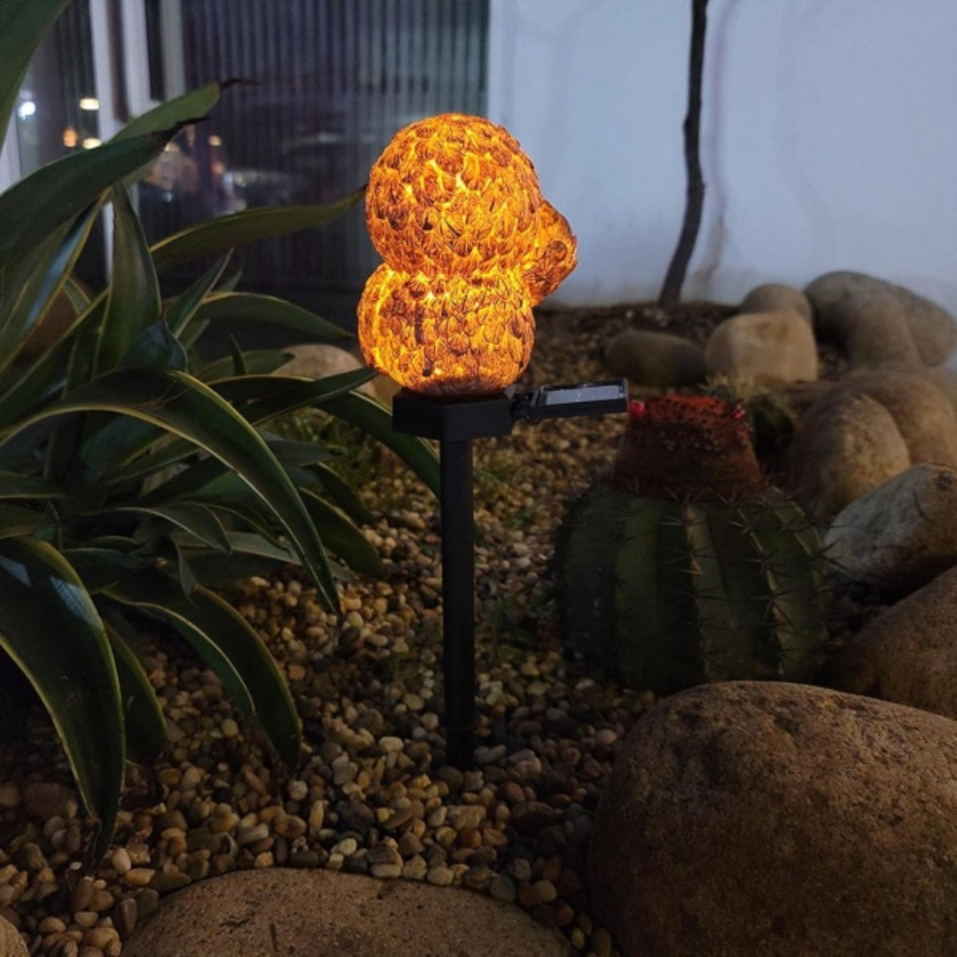 Cute Owl Solar Garden Lights - Brown Owl Stake Lights (Set of 2)