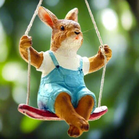 Rabbit on Swing Hanging Planter