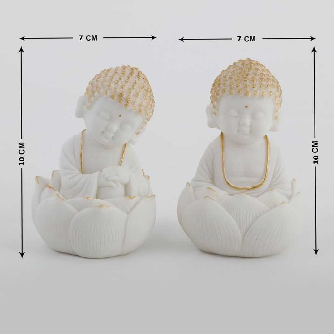 Marble Buddha Idol (Set of 2)