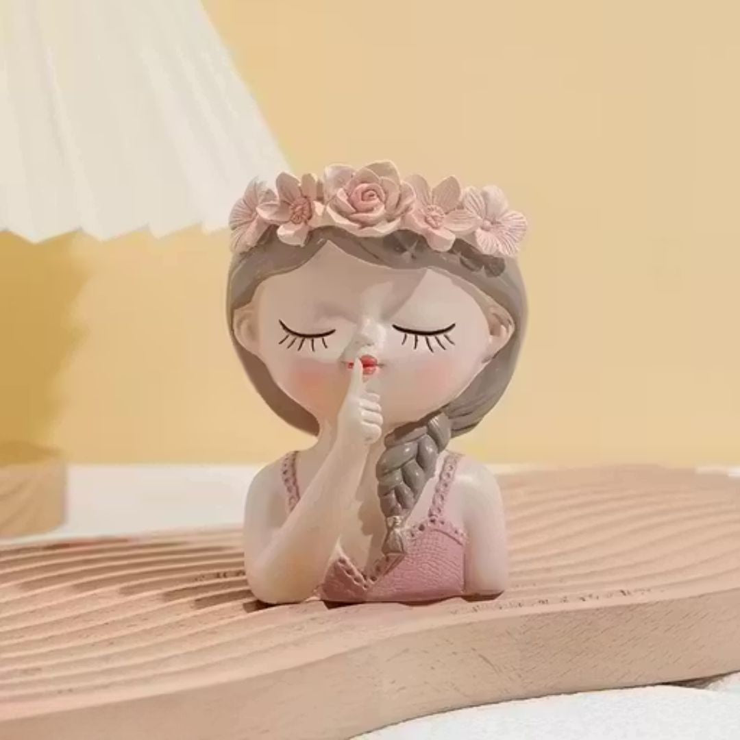 Fairy Girl Resin Planter Pot | Flower Crown Succulent Vase | Garden Decor