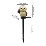 Cute Owl Solar Garden Lights - Brown Owl Stake Lights (Set of 2)