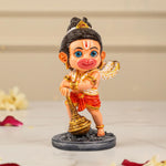 Cute Baby Hanuman Idol - Hand Painted Resin Bal Hanuman Statue