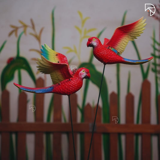 Flying Parrot Garden Stake