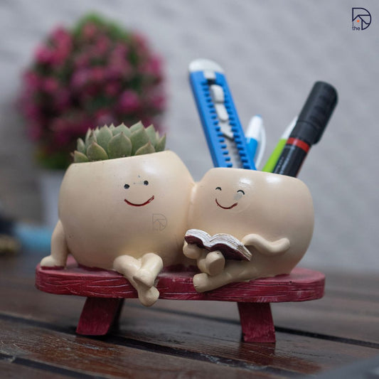 Smiley Duo Planter for Home Decor Gift Garden Decor
