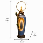 Buddha Monk Water Fountain with LED Ring | Outdoor Garden Decor