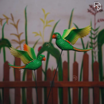Flying Parrot Garden Stake