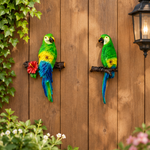 Wall Parrot on Wood for Garden Decor