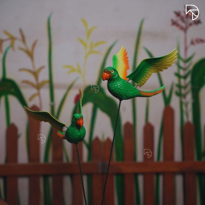 Flying Parrot Garden Stake