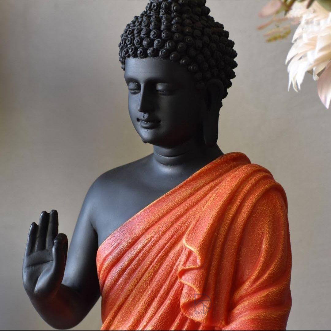 Harmony Orange Blessing Buddha Statue (15 inch) - The Decorshed