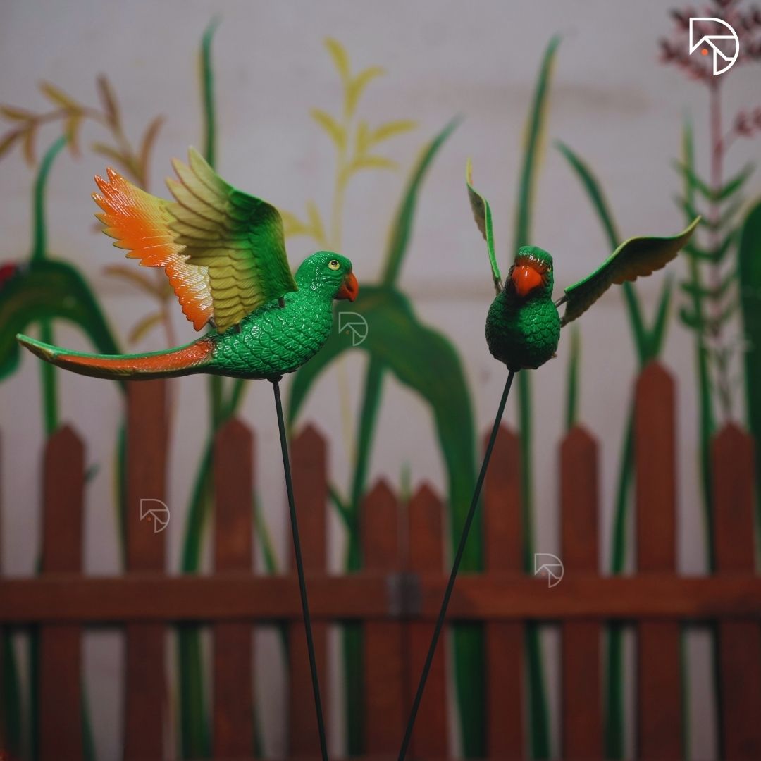 Flying Parrot Garden Stake