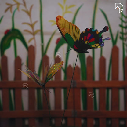 Rainbow Butterfly Garden Stake