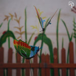 Rainbow Butterfly Garden Stake — Decorative Fluttering Butterfly for Garden & Lawn