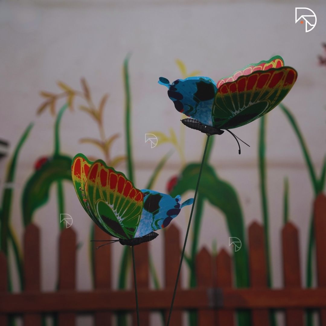 Rainbow Butterfly Garden Stake