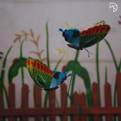 Rainbow Butterfly Garden Stake