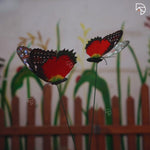Rainbow Butterfly Garden Stake — Decorative Fluttering Butterfly for Garden & Lawn