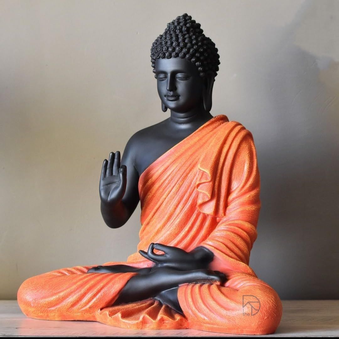 Harmony Orange Blessing Buddha Statue (15 inch) -    The Decorshed