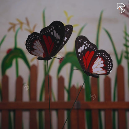 Rainbow Butterfly Garden Stake