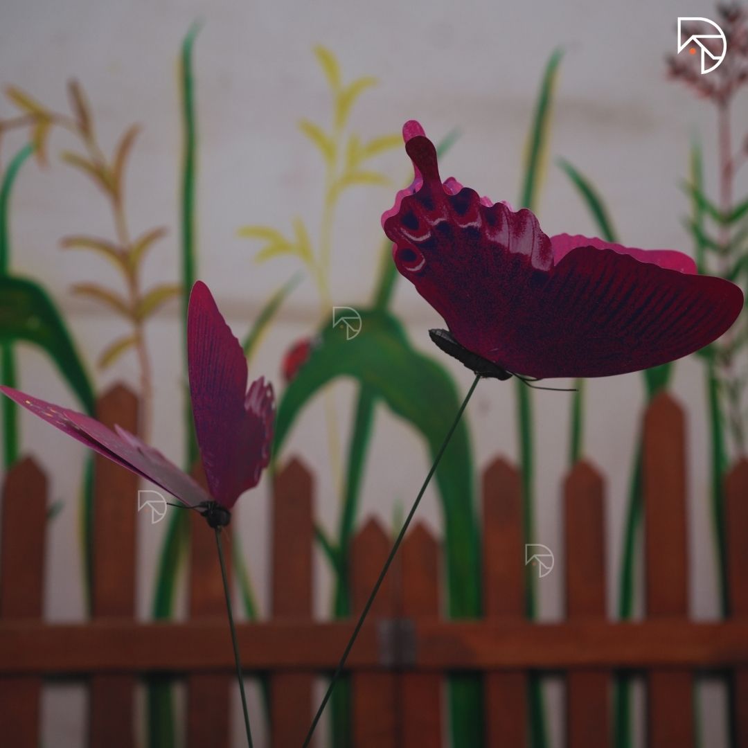 Rainbow Butterfly Garden Stake