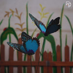 Rainbow Butterfly Garden Stake — Decorative Fluttering Butterfly for Garden & Lawn