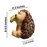Hanging hedgehog pot hanger dimensions — 3 inches wide, 4.5 inches tall, 2.5 inches deep — resin hedgehog garden figurine pack of 2