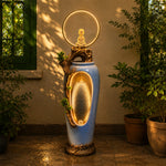 Buddha Monk Water Fountain with LED Ring | Outdoor Garden Decor