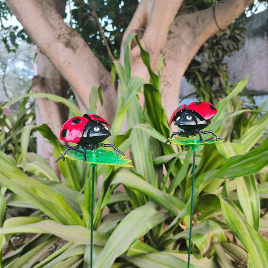 Ladybug Garden Stakes for Garden Decor