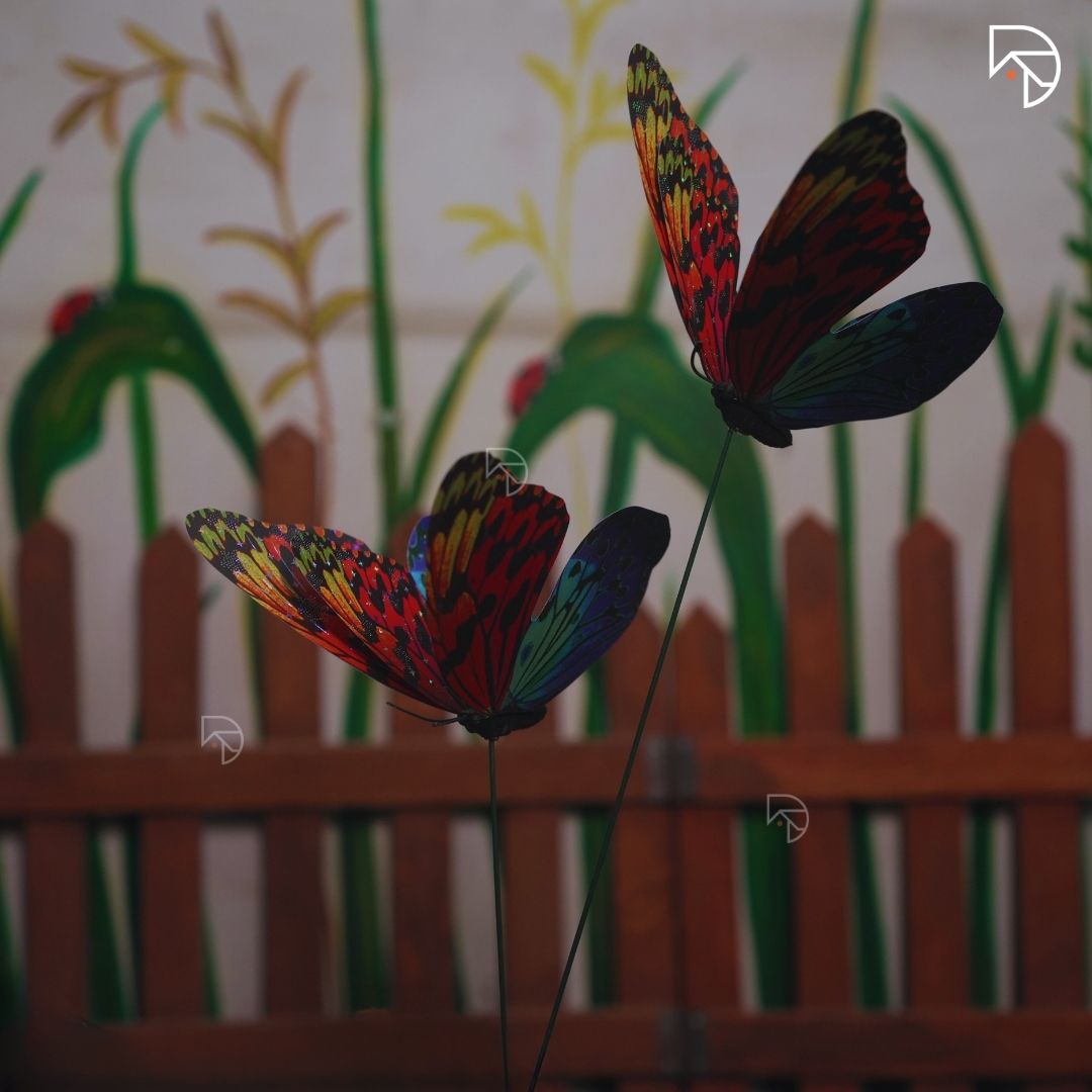 Rainbow Butterfly Garden Stake