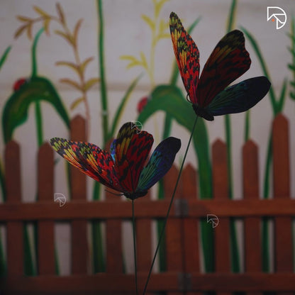 Rainbow Butterfly Garden Stake