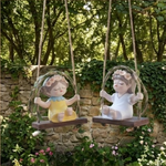 Garden Fairy Combo Set - Hanging Fairy Girl Swing Ornaments (Set of 2)