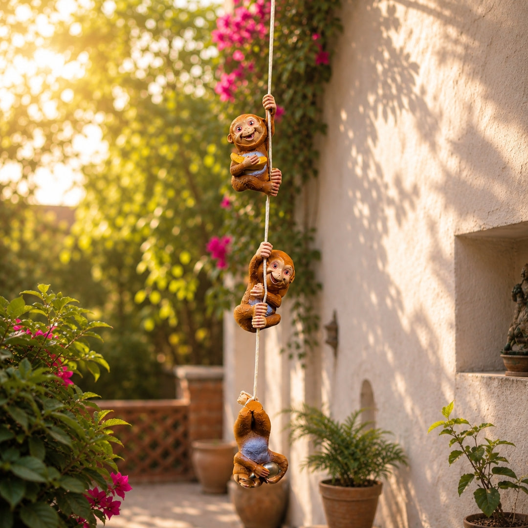 Hanging Monkey on String for Garden Decor