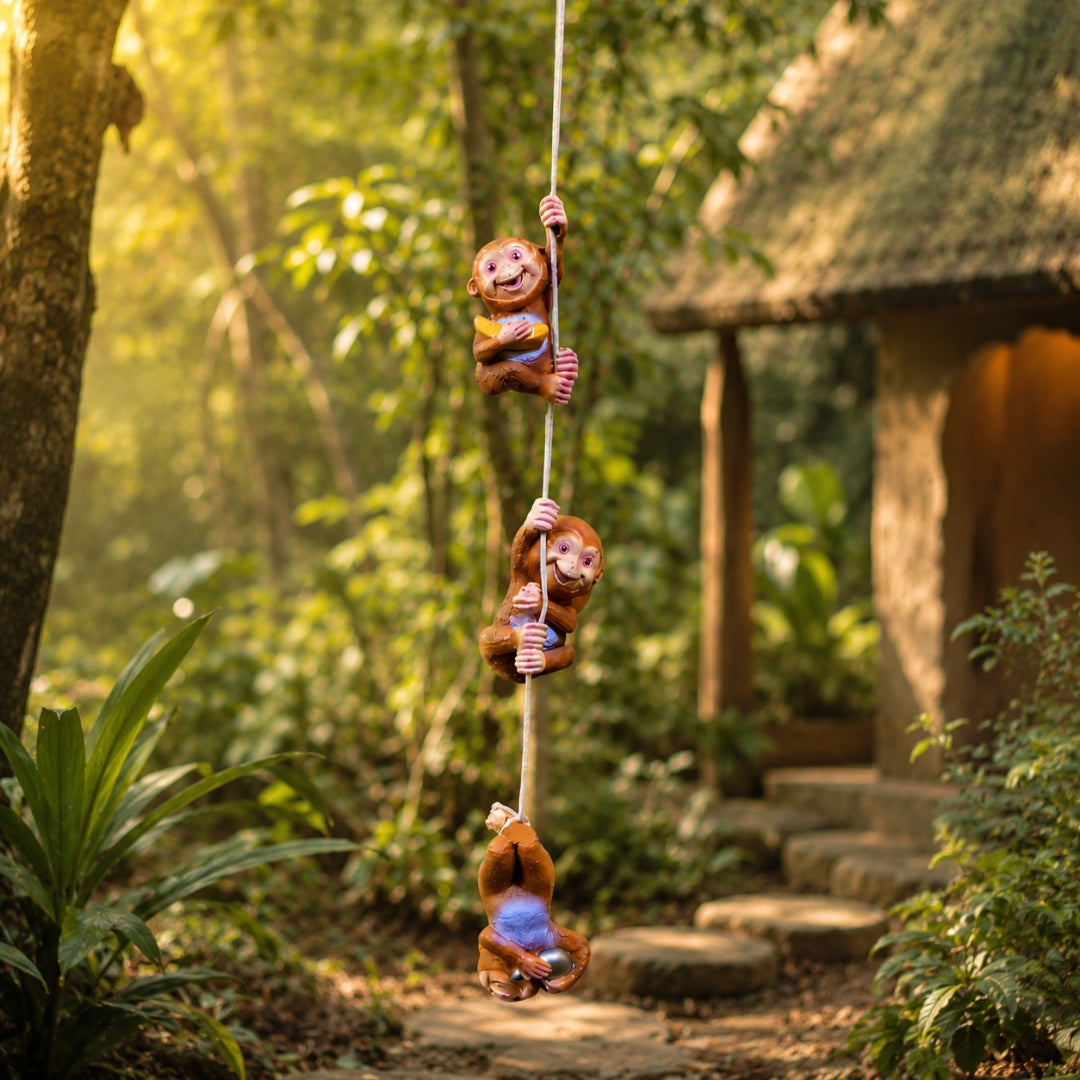 Hanging Monkey on String for Garden Decor