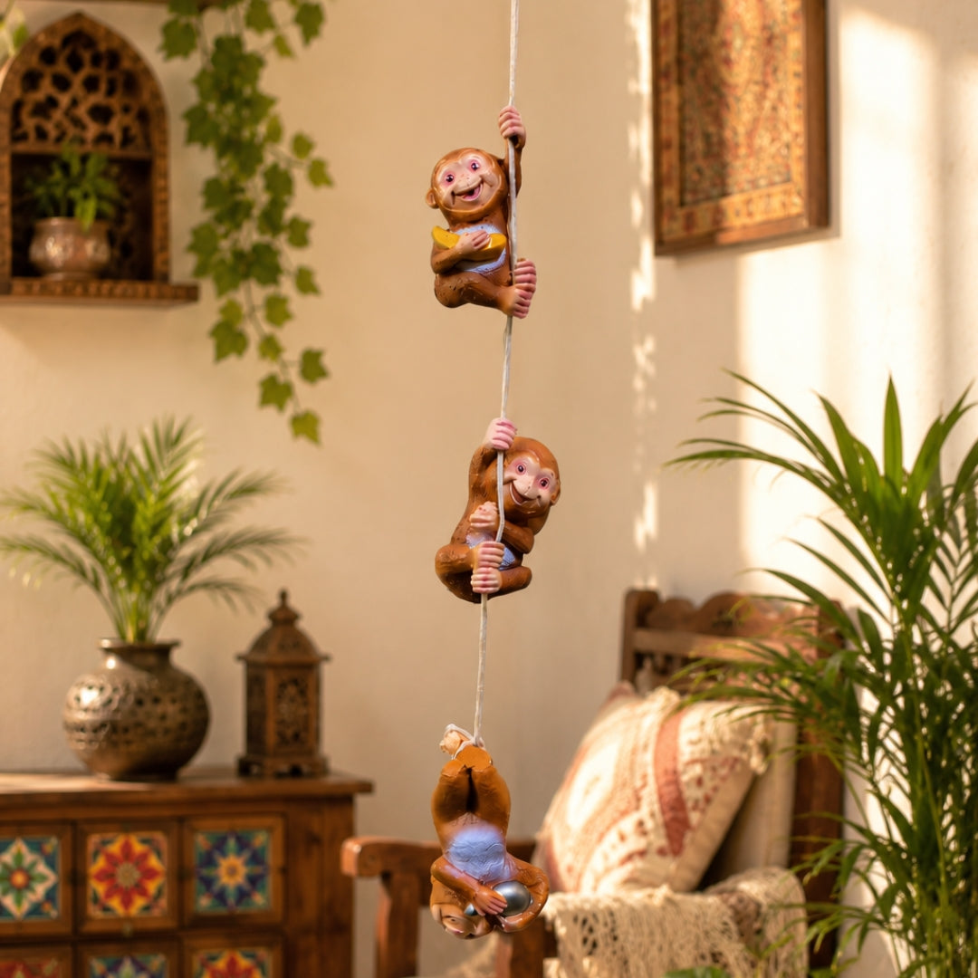 Hanging Monkey on String for Garden Decor