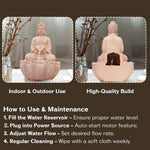 Buddha Water Fountain for Terrace Garden, Outdoor Decor