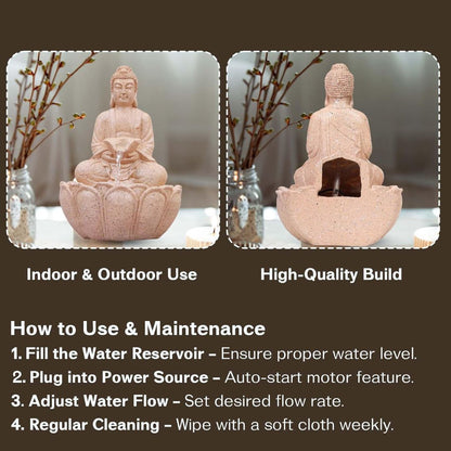 Buddha Water Fountain for Terrace Garden, Outdoor Decor