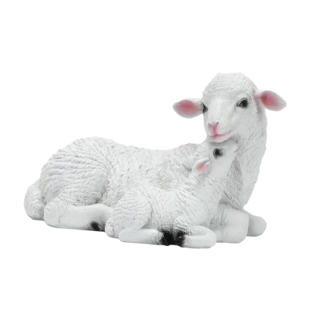Plush toy lamb on a white background
