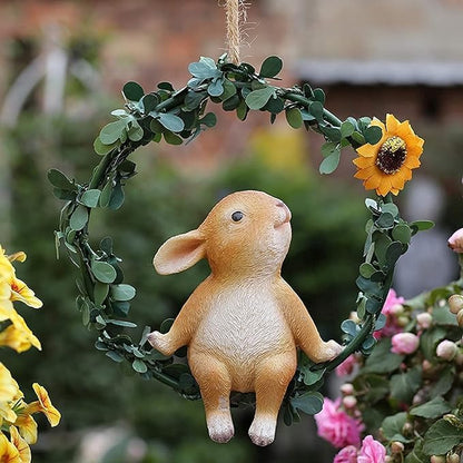 Bunny on Ring for Garden Decor