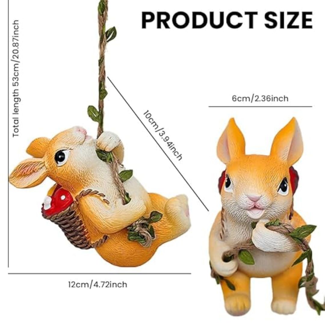 Swing Rabbit Cute Resin Hanging Showpiece