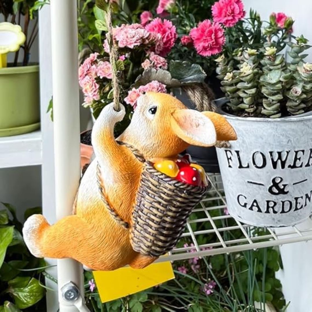 Swing Rabbit Cute Resin Hanging Showpiece