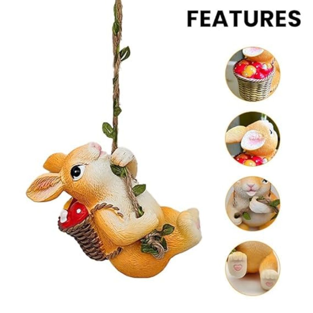 Swing Rabbit Cute Resin Hanging Showpiece