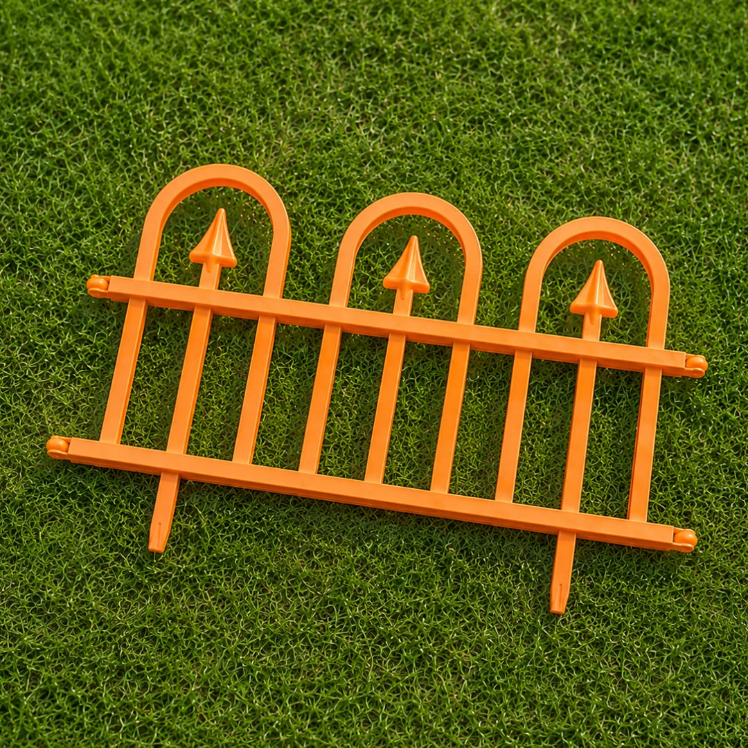Tricolour Garden Fence Set of 6 — Decorative Plastic Lawn Edging