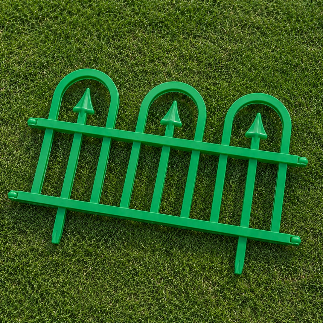 Tricolour Garden Fence Set of 6 — Decorative Plastic Lawn Edging