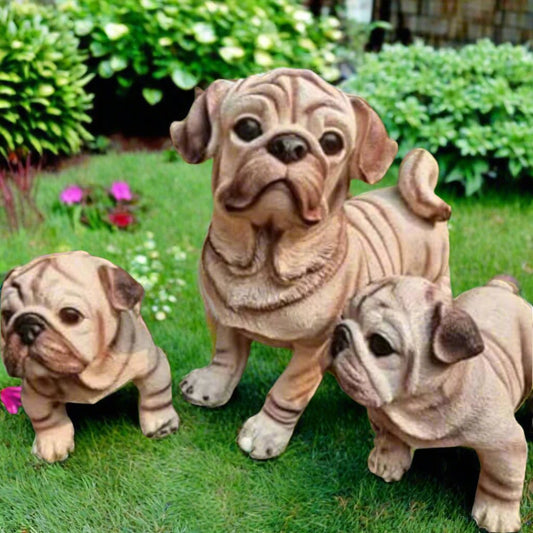 Bull Dog Family (Dog Statues)