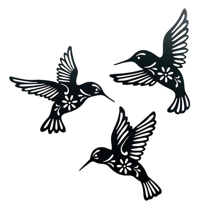 Metal Hummingbird Wall Art Set -    The Decorshed