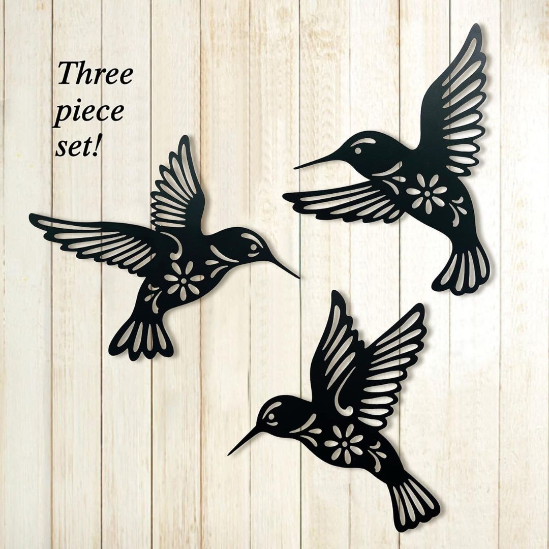 Metal Hummingbird Wall Art Set -    The Decorshed