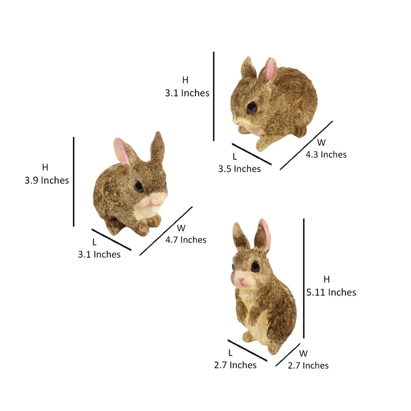 Rabbit Sculptures (Set of 3)