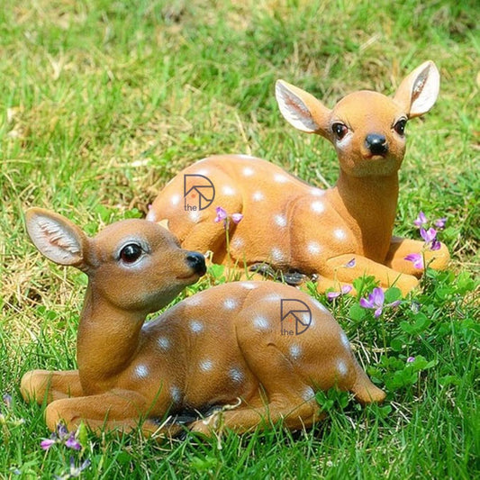 Baby Deer Garden Statue Set