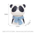 Joyful Panda Bust Planter – Smiling Panda with Gray-Blue Scarf