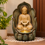 Buddha Water Fountain Statue — Meditating Buddha in Lotus Hand for Home & Garden