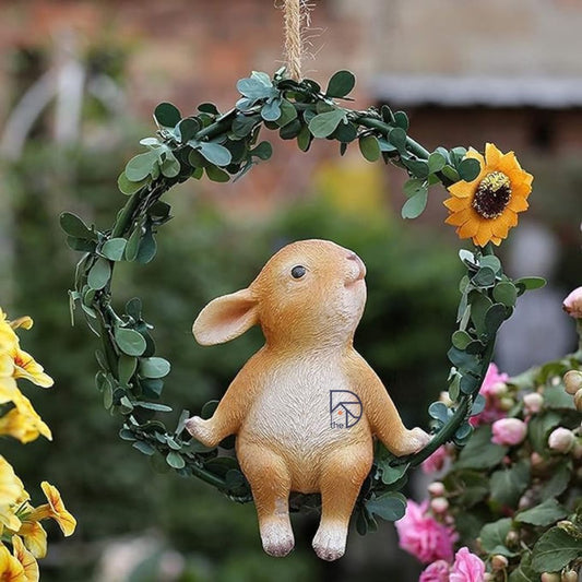 Bunny on Ring for Garden Decor